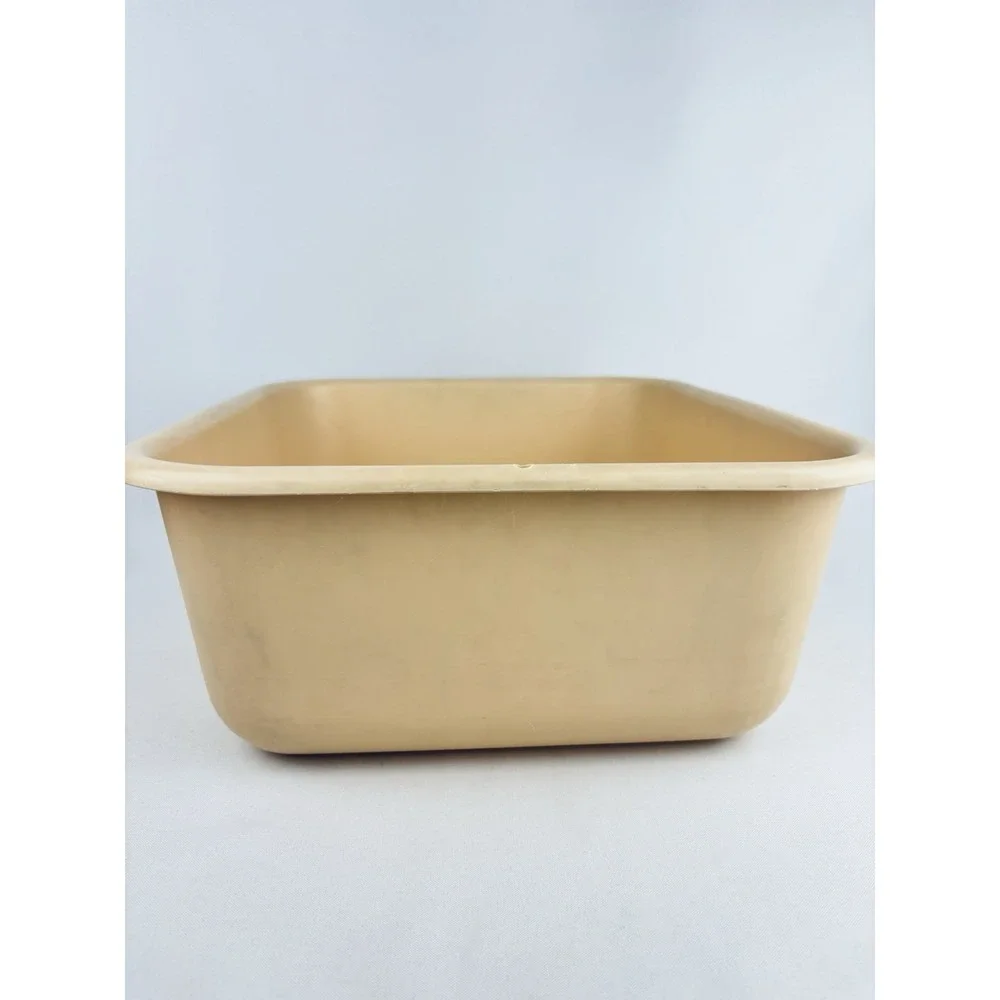 Vintage‎ Rubbermaid Almond Plastic Dish Pan Container 2951 5 Beige Tan